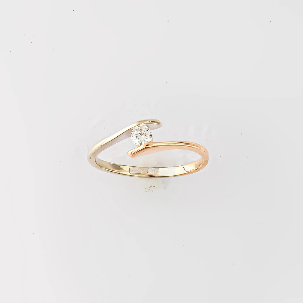 Кольцо с бриллиантом из белого золота 585 пробы