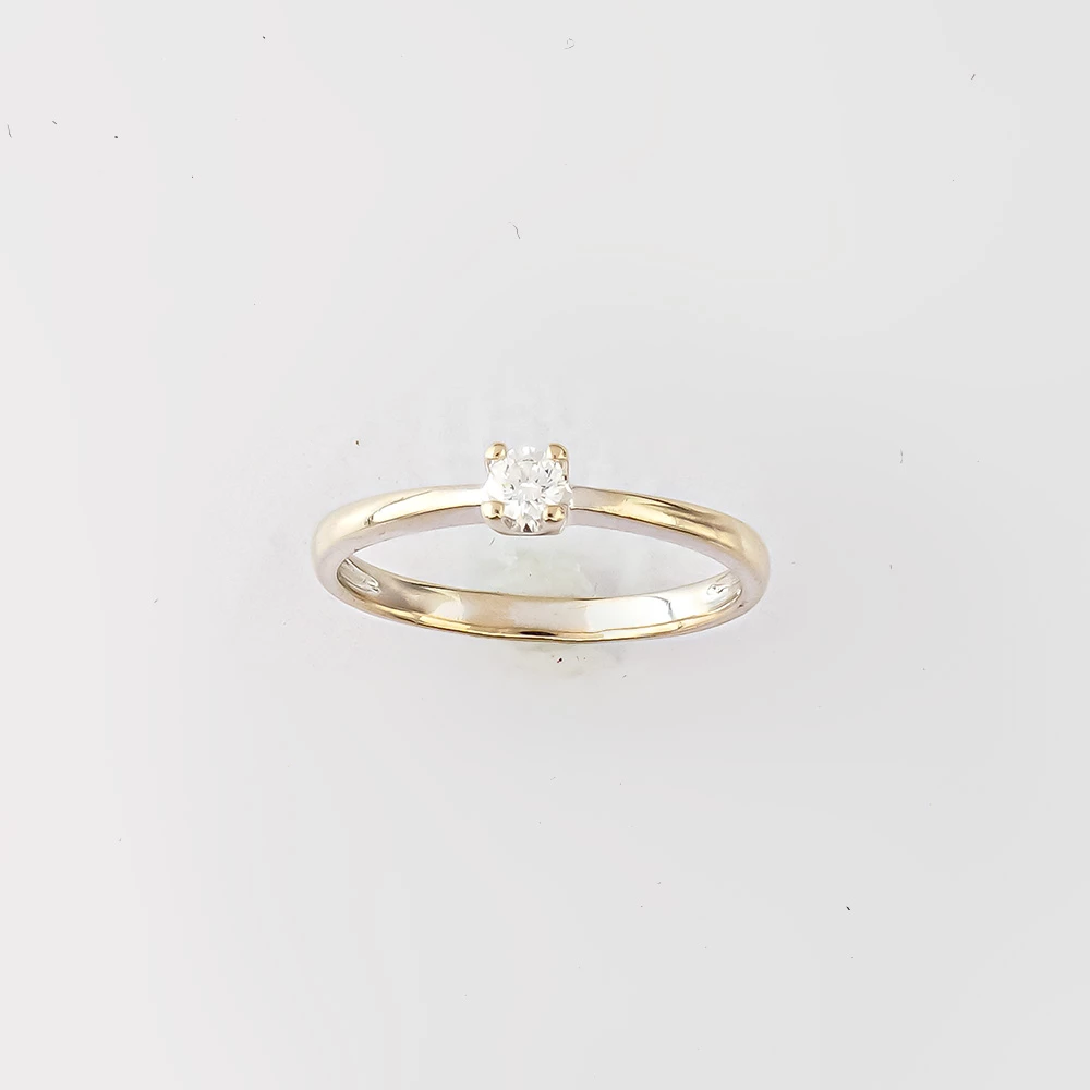 Кольцо с бриллиантом из белого золота 585 пробы