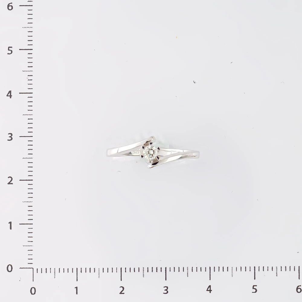 Кольцо с бриллиантом из белого золота 585 пробы