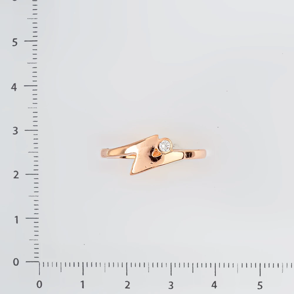 Кольцо с фианитом из красного золота 585 пробы