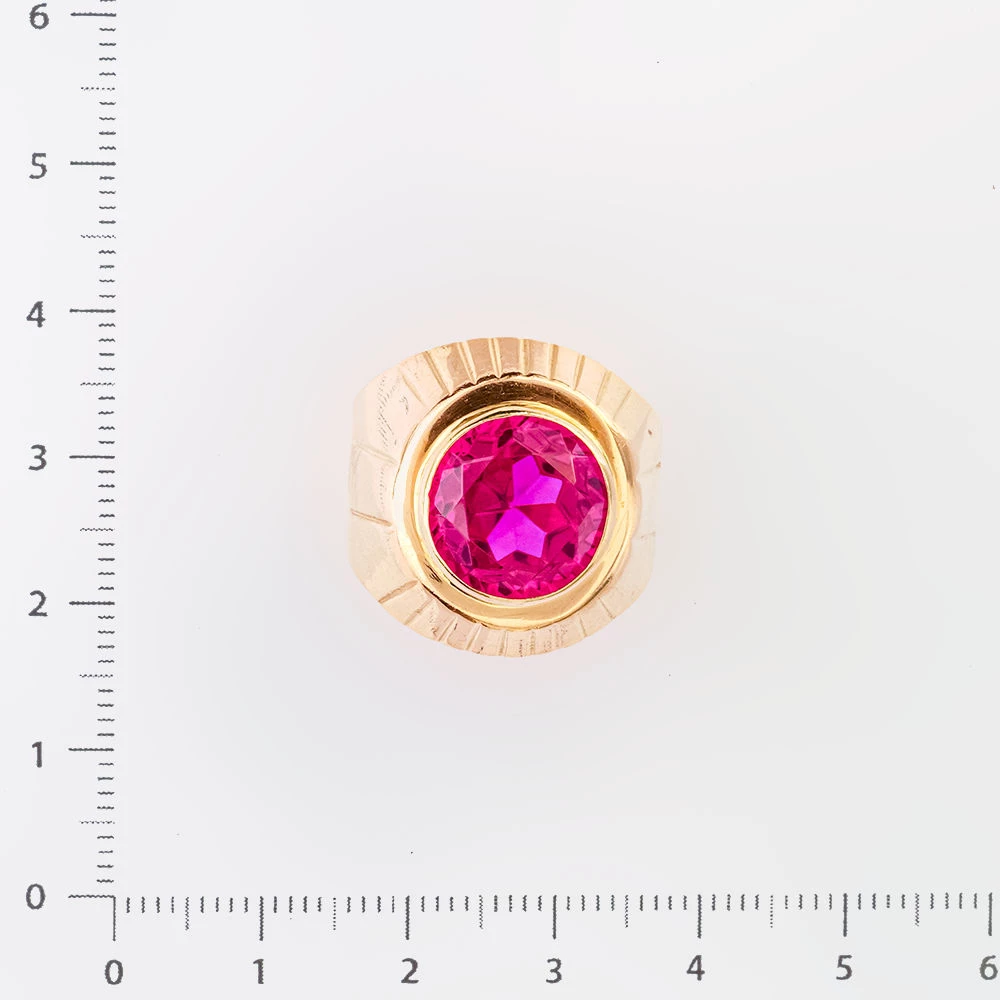 Кольцо с фианитом из красного золота 583 пробы