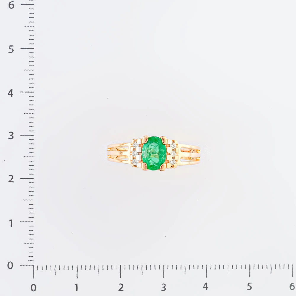 Кольцо с изумрудом из красного золота 585 пробы