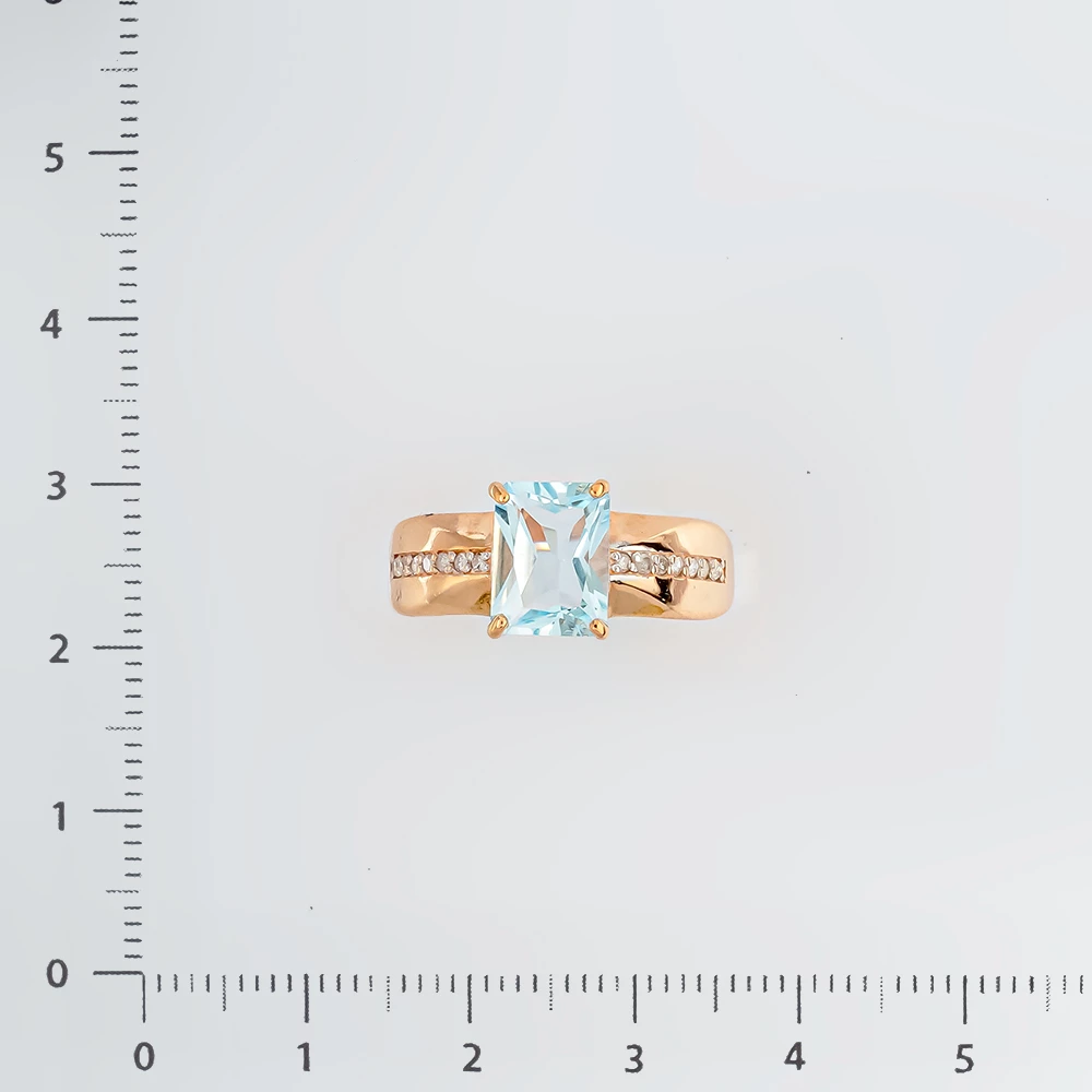 Кольцо с топазом из красного золота 585 пробы