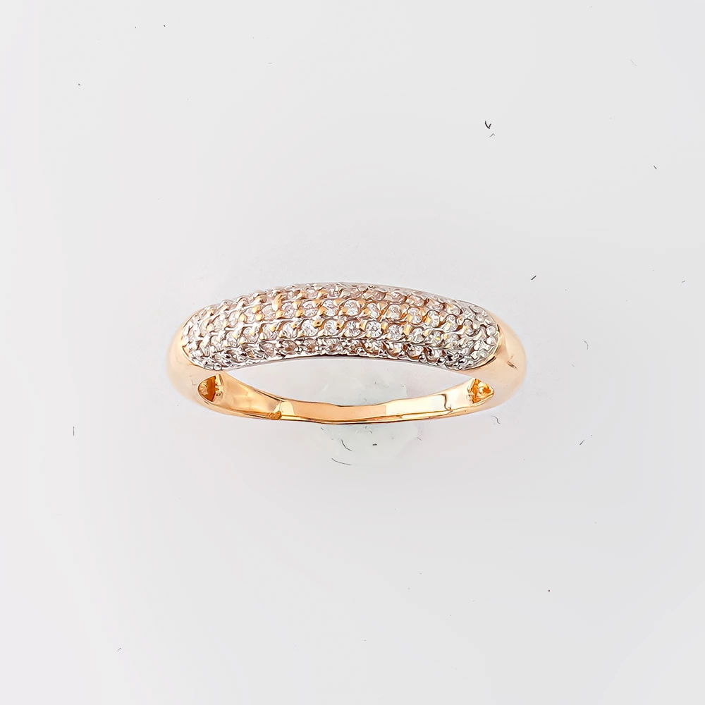 Кольцо с бриллиантом из красного золота 585 пробы