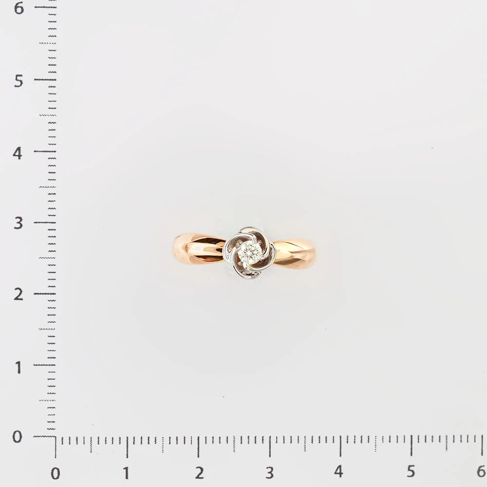 Кольцо с бриллиантом из красного золота 585 пробы