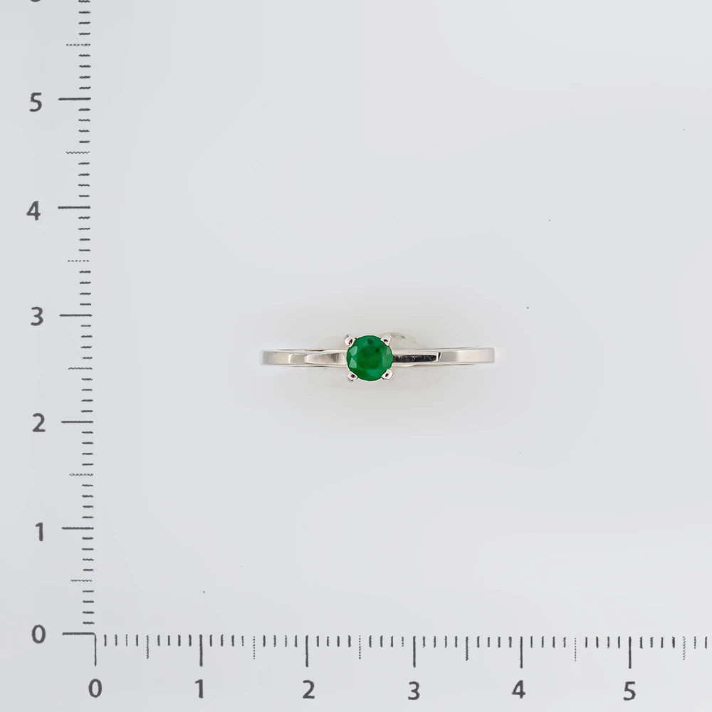 Кольцо с изумрудом из белого золота 585 пробы