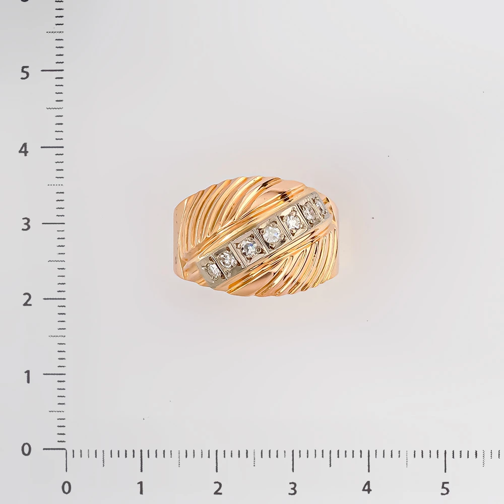 Кольцо с бриллиантом из красного золота 583 пробы