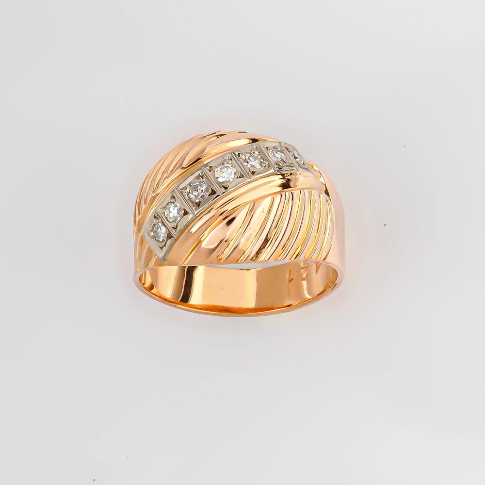 Кольцо с бриллиантом из красного золота 583 пробы