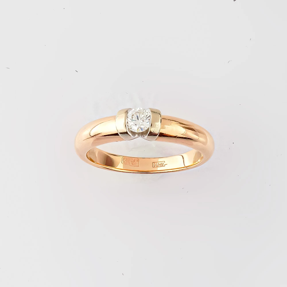 Кольцо с бриллиантом из красного золота 585 пробы