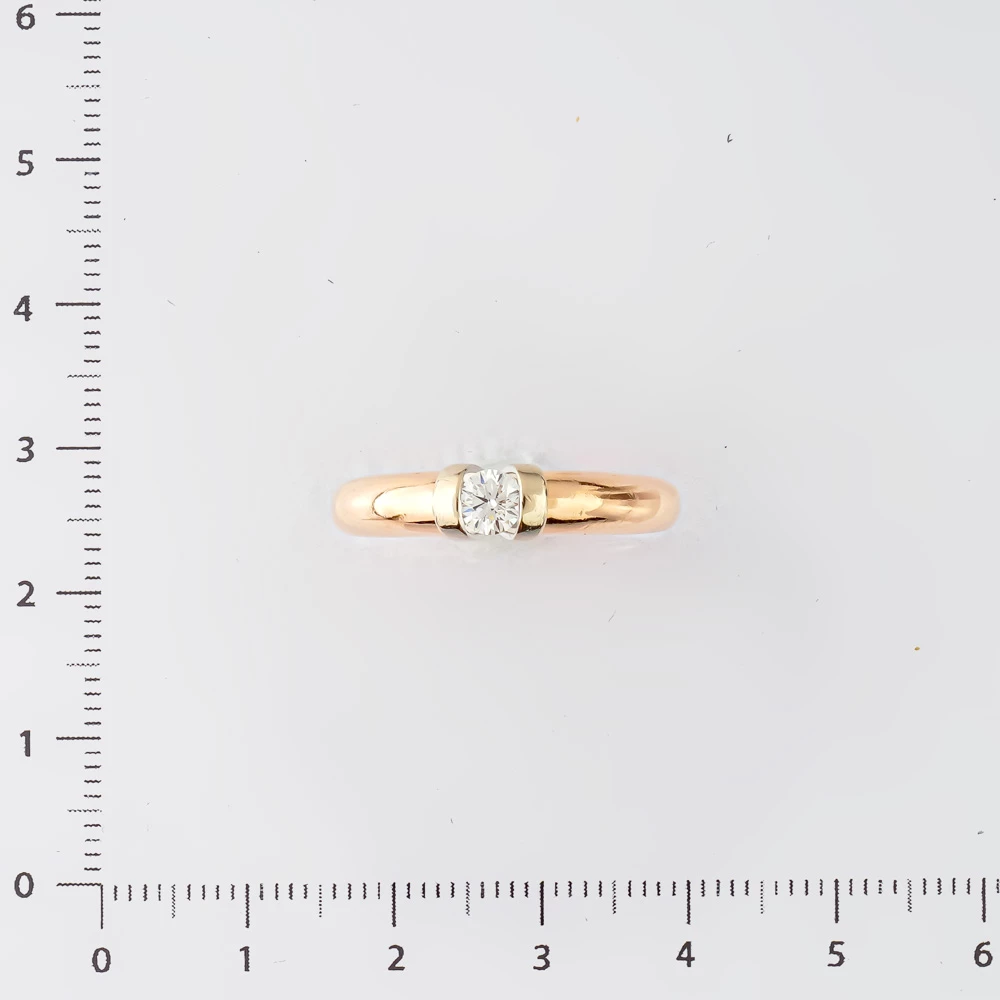 Кольцо с бриллиантом из красного золота 585 пробы