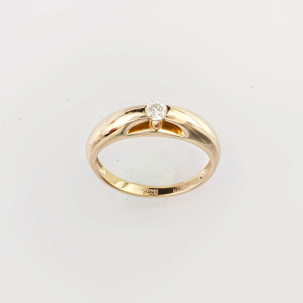 Кольцо с бриллиантом из белого золота 585 пробы