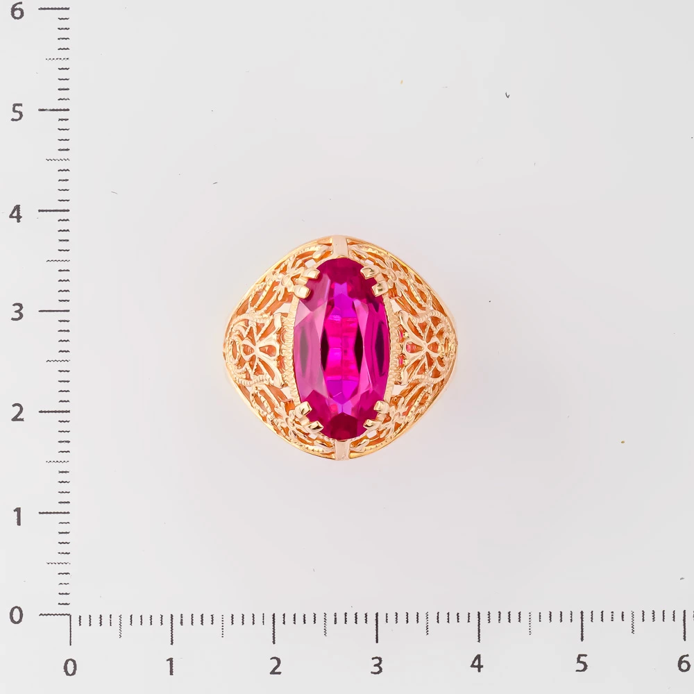 Кольцо с фианитом из красного золота 583 пробы