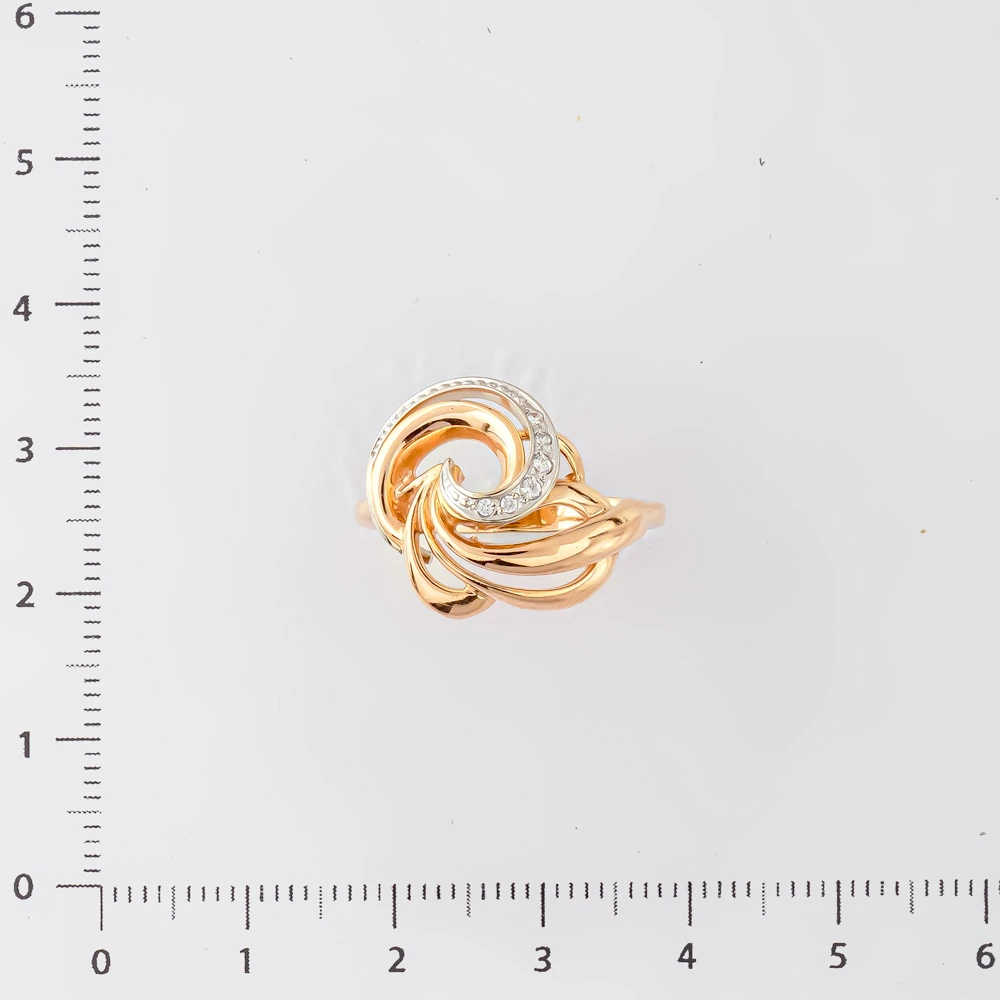 Кольцо с фианитом из красного золота 585 пробы Кольцо с фианитом из красного золота 585 пробы