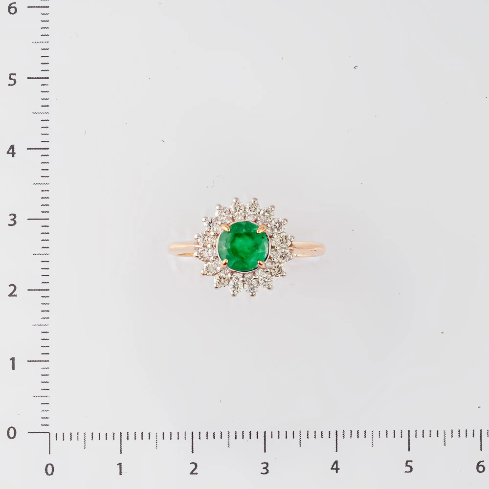 Кольцо с изумрудом из красного золота 585 пробы