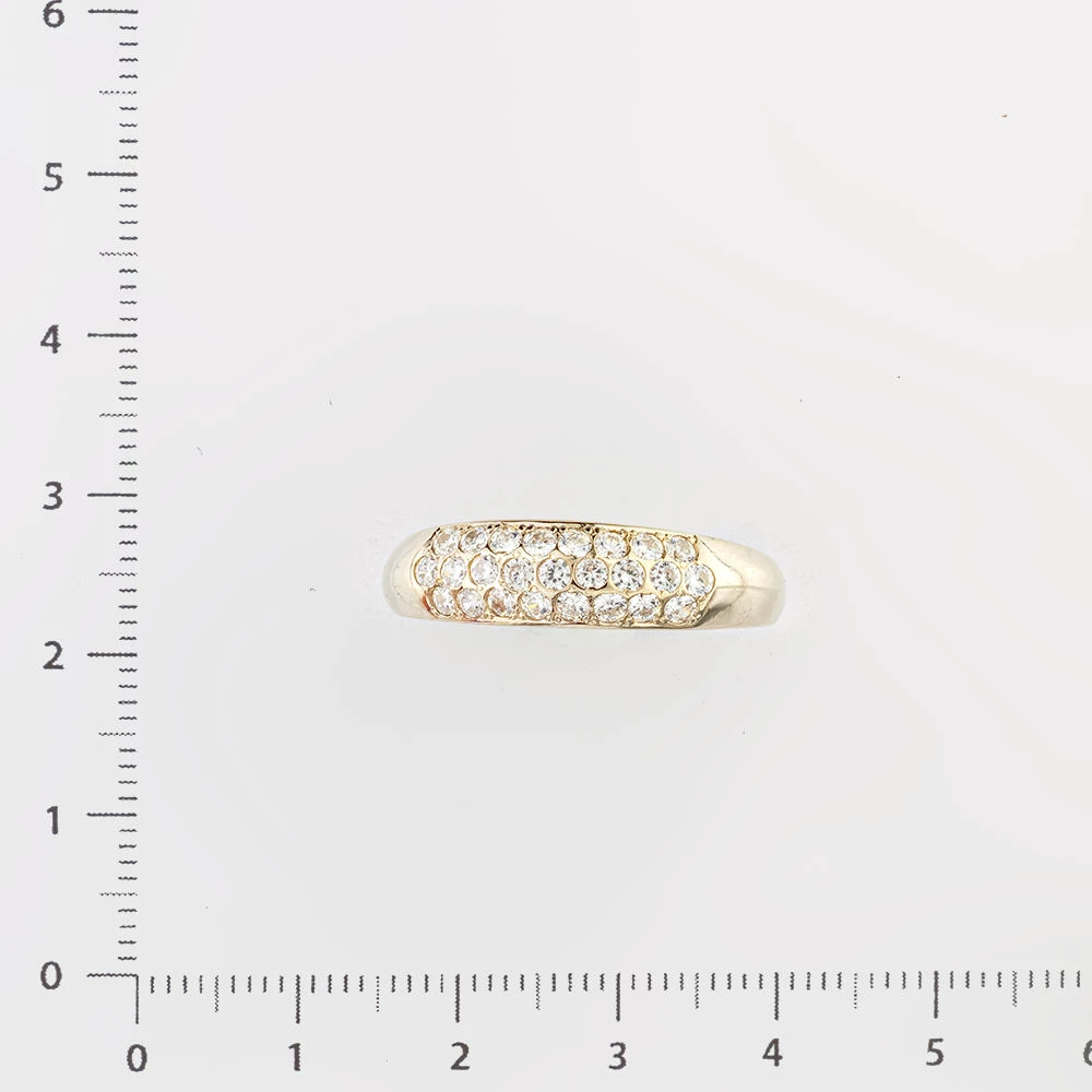 Кольцо с фианитом из белого золота 585 пробы