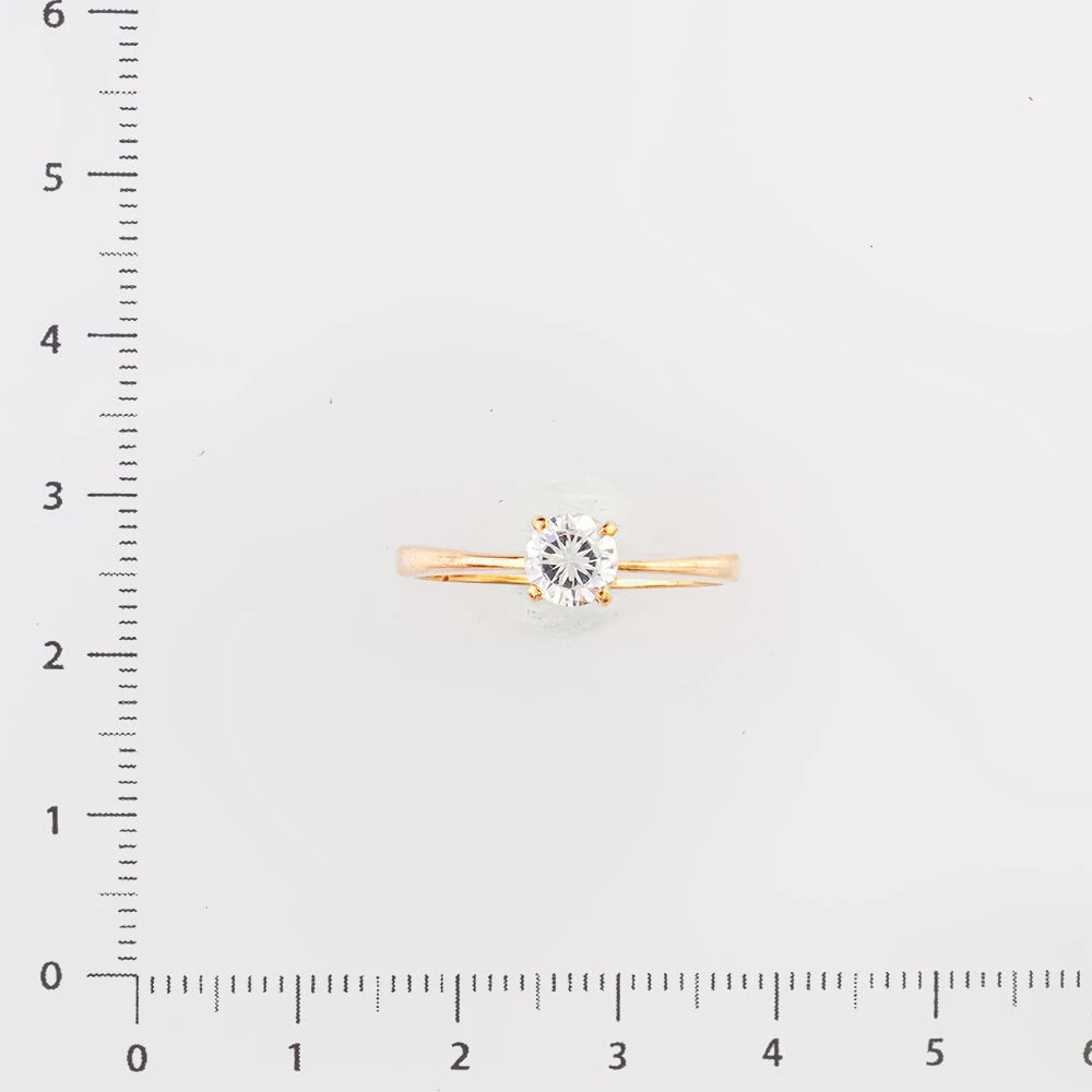 Кольцо с фианитом из красного золота 585 пробы