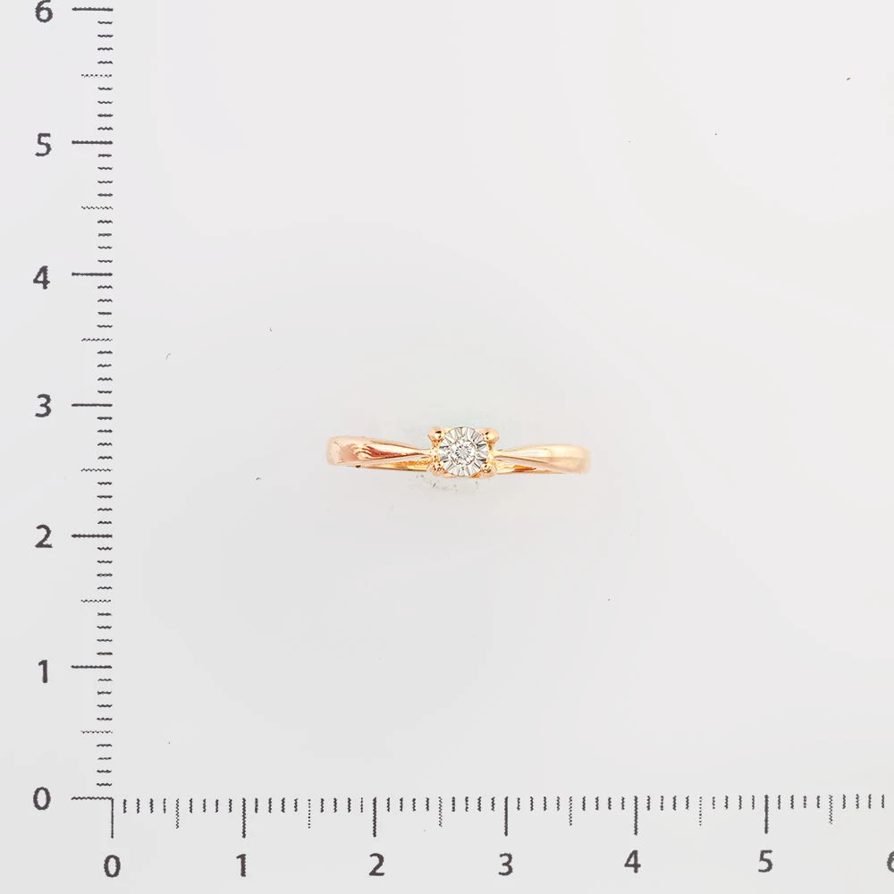 Кольцо с бриллиантом из красного золота 585 пробы