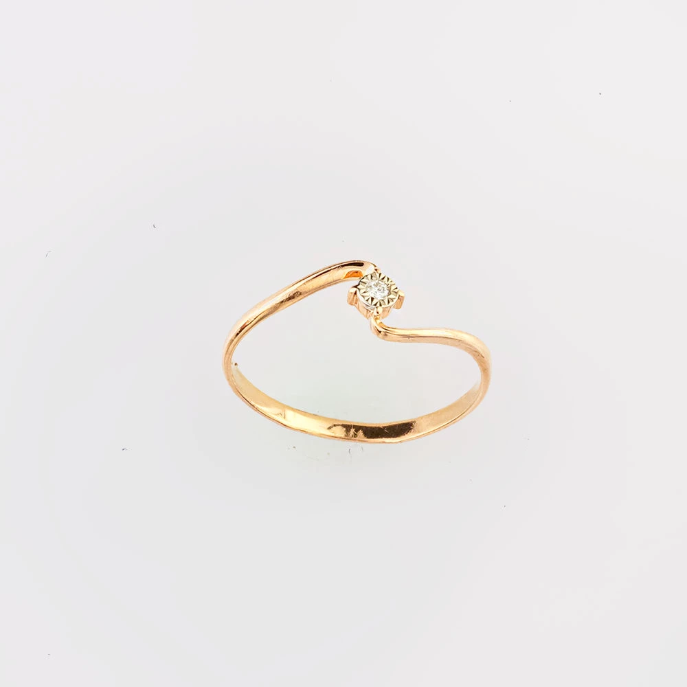 Кольцо с бриллиантом из красного золота 585 пробы