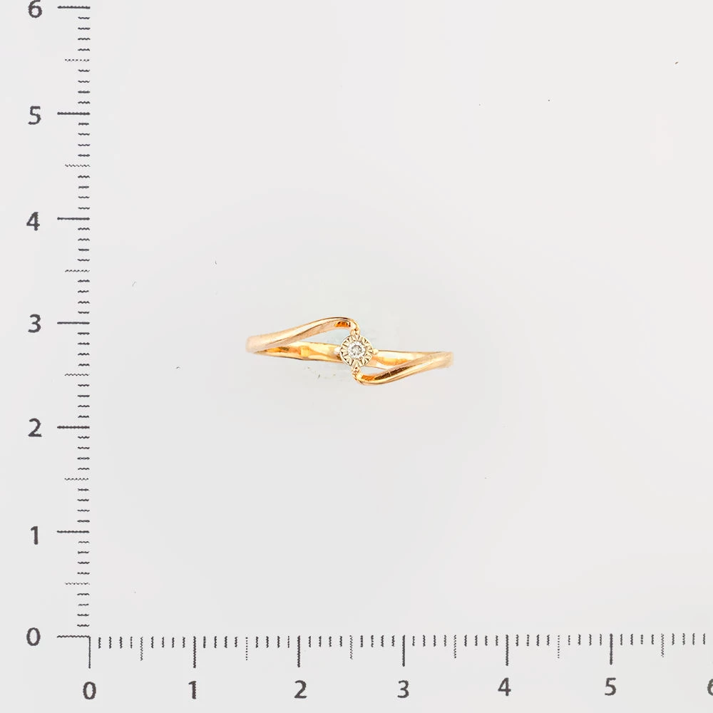 Кольцо с бриллиантом из красного золота 585 пробы