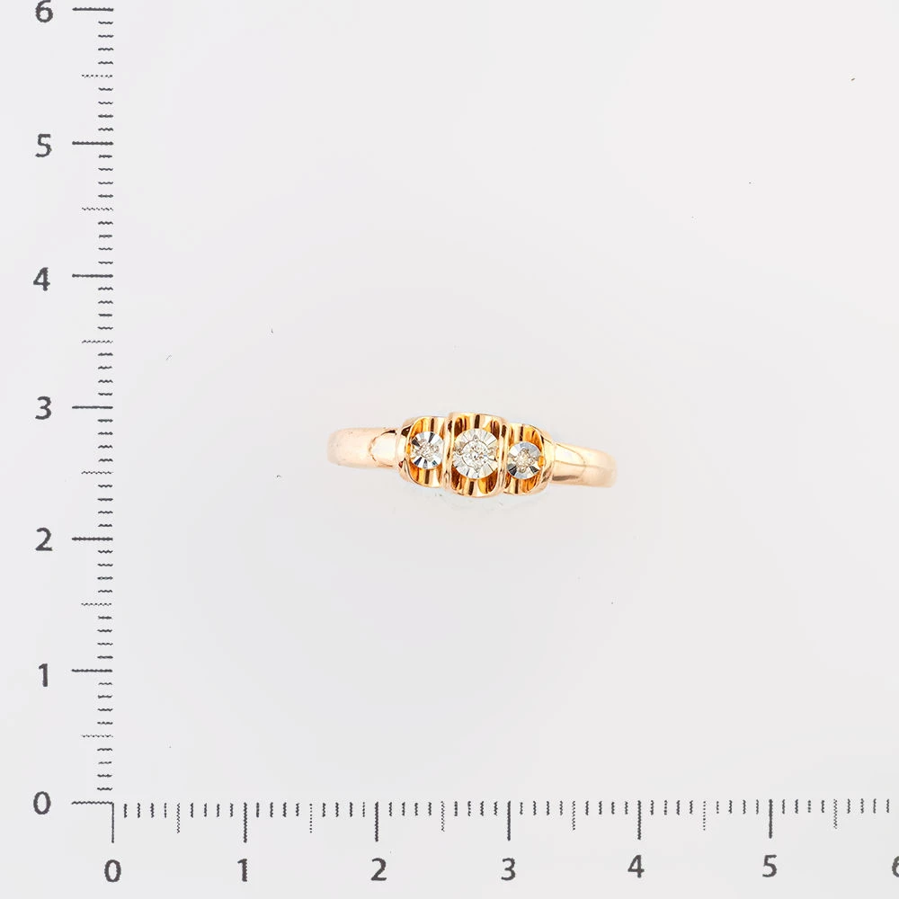 Кольцо с бриллиантом из красного золота 585 пробы