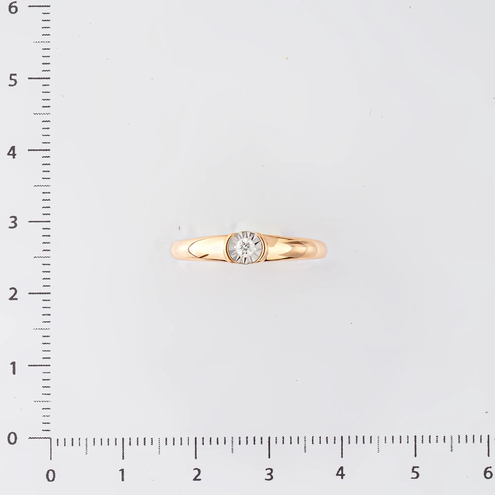 Кольцо с бриллиантом из красного золота 585 пробы