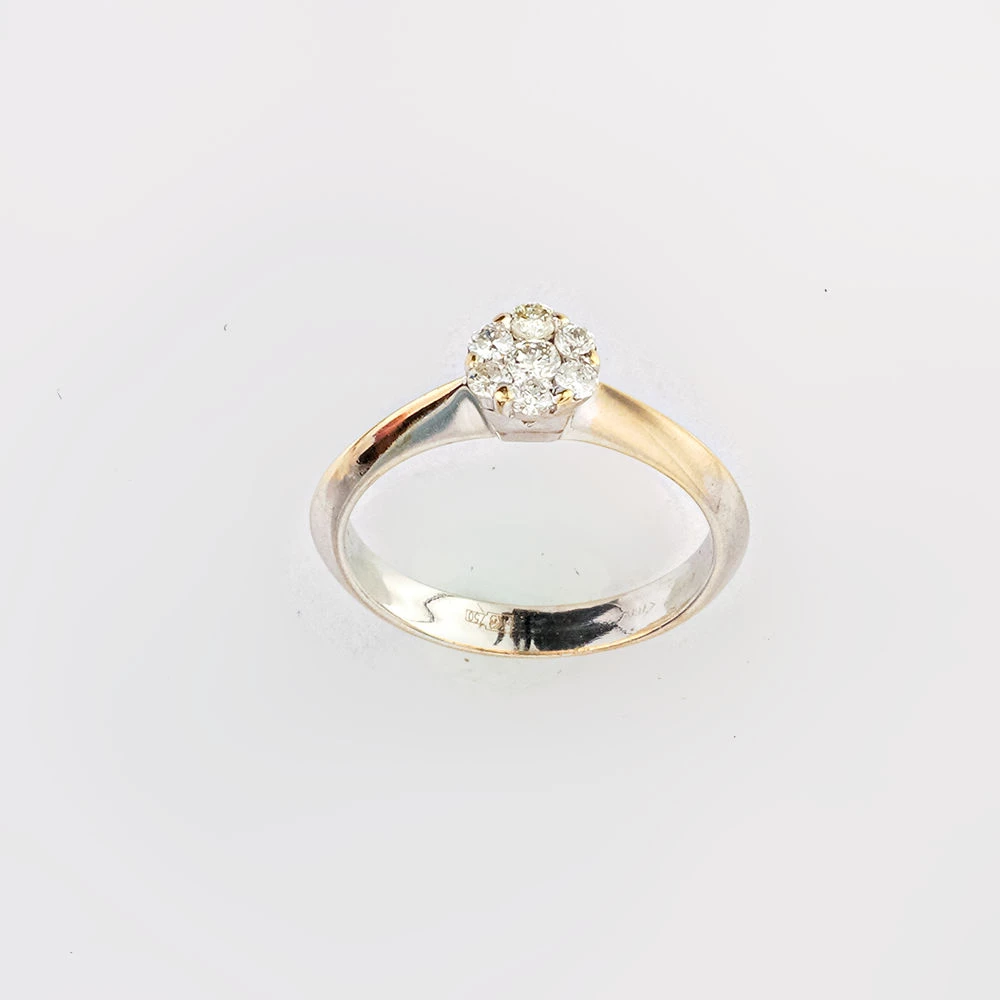 Кольцо с бриллиантом из белого золота 750 пробы