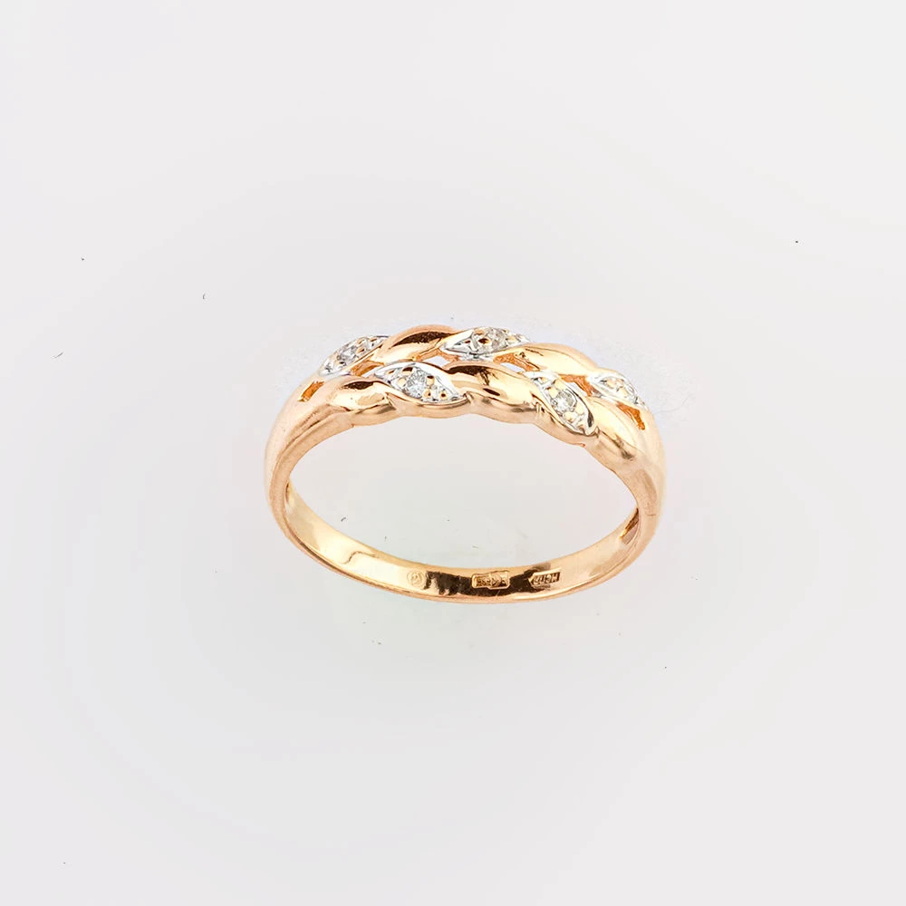 Кольцо с бриллиантом из красного золота 585 пробы