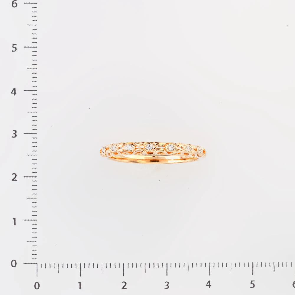 Кольцо с фианитом из красного золота 585 пробы