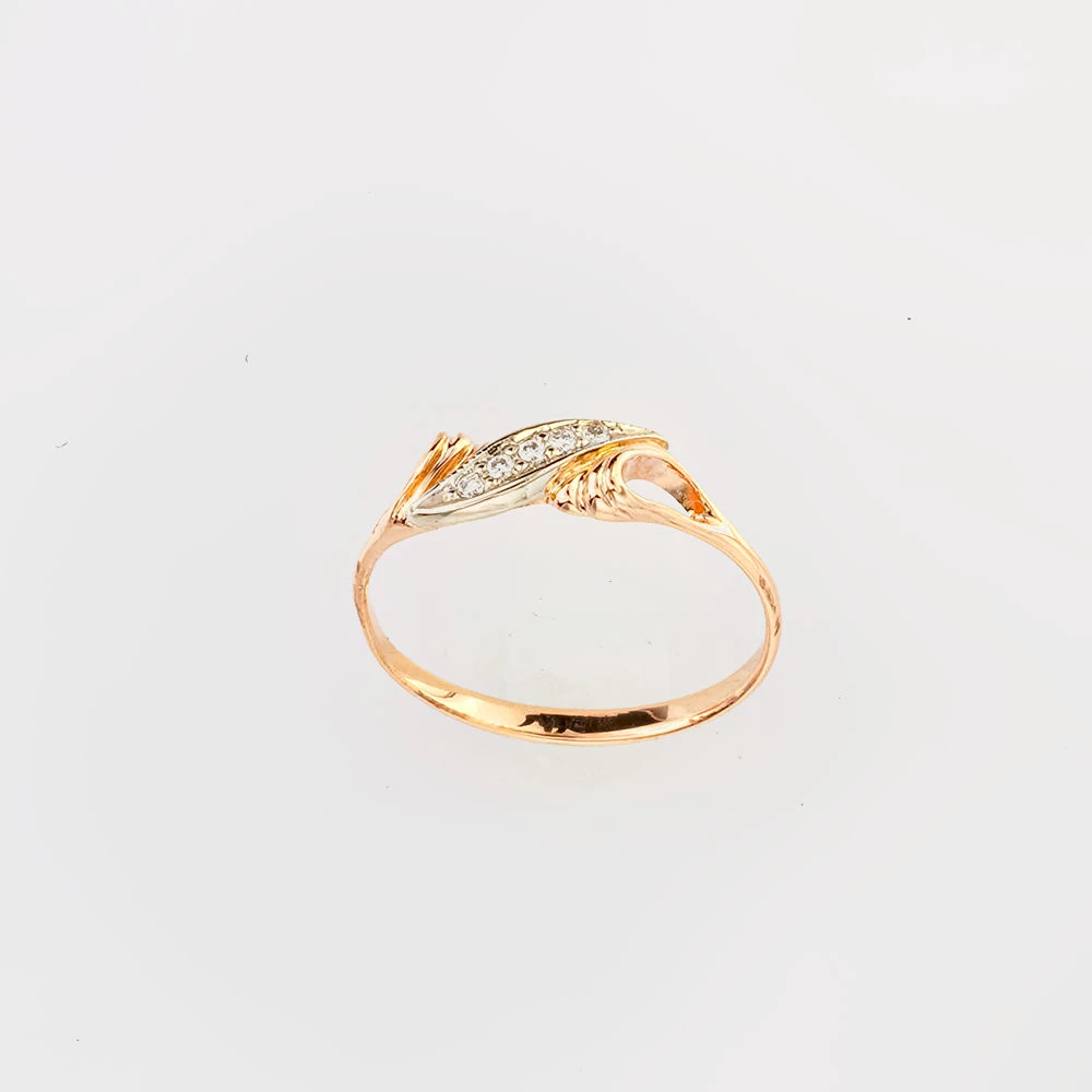 Кольцо с бриллиантом из красного золота 585 пробы