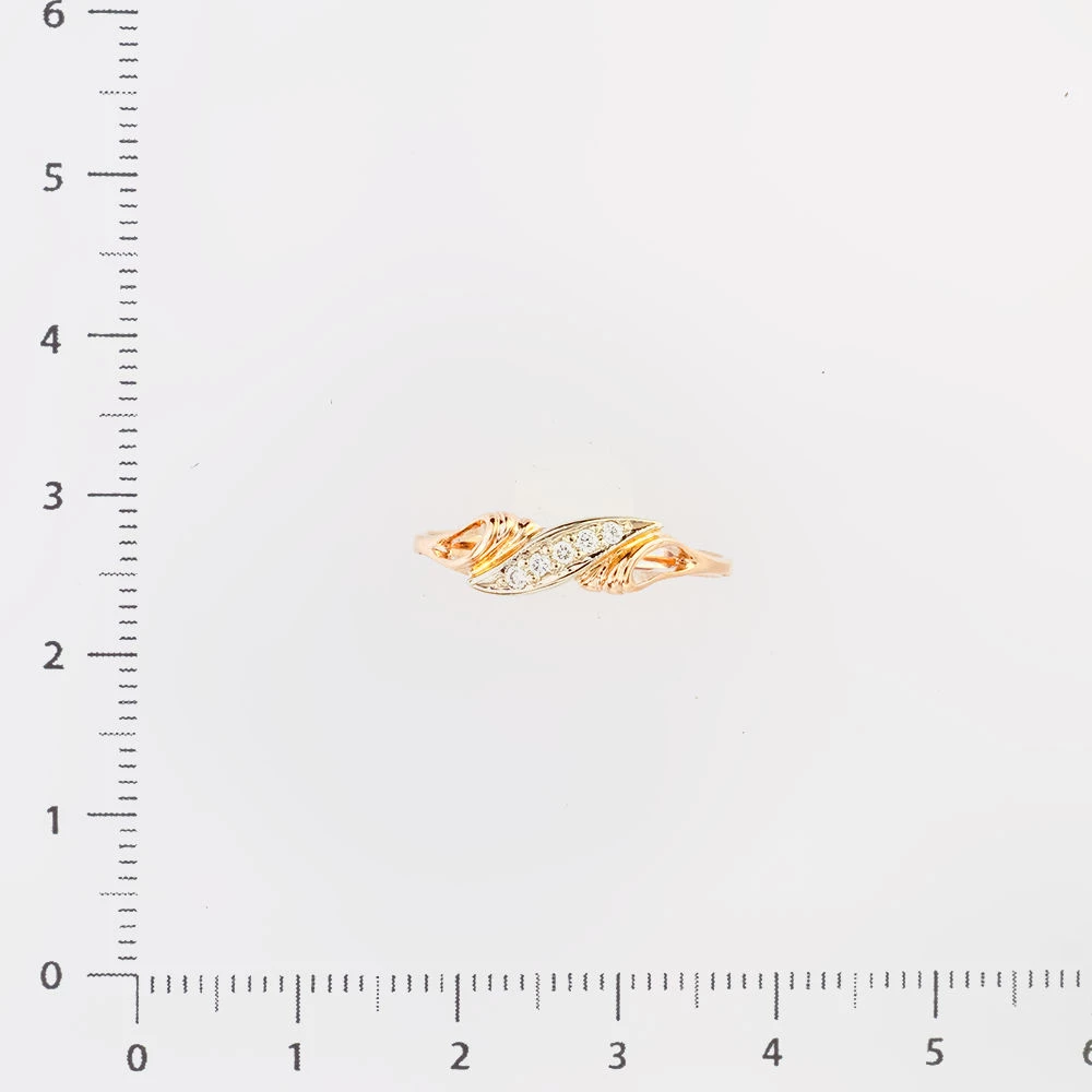 Кольцо с бриллиантом из красного золота 585 пробы