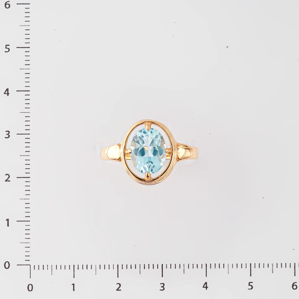 Кольцо с топазом из красного золота 585 пробы