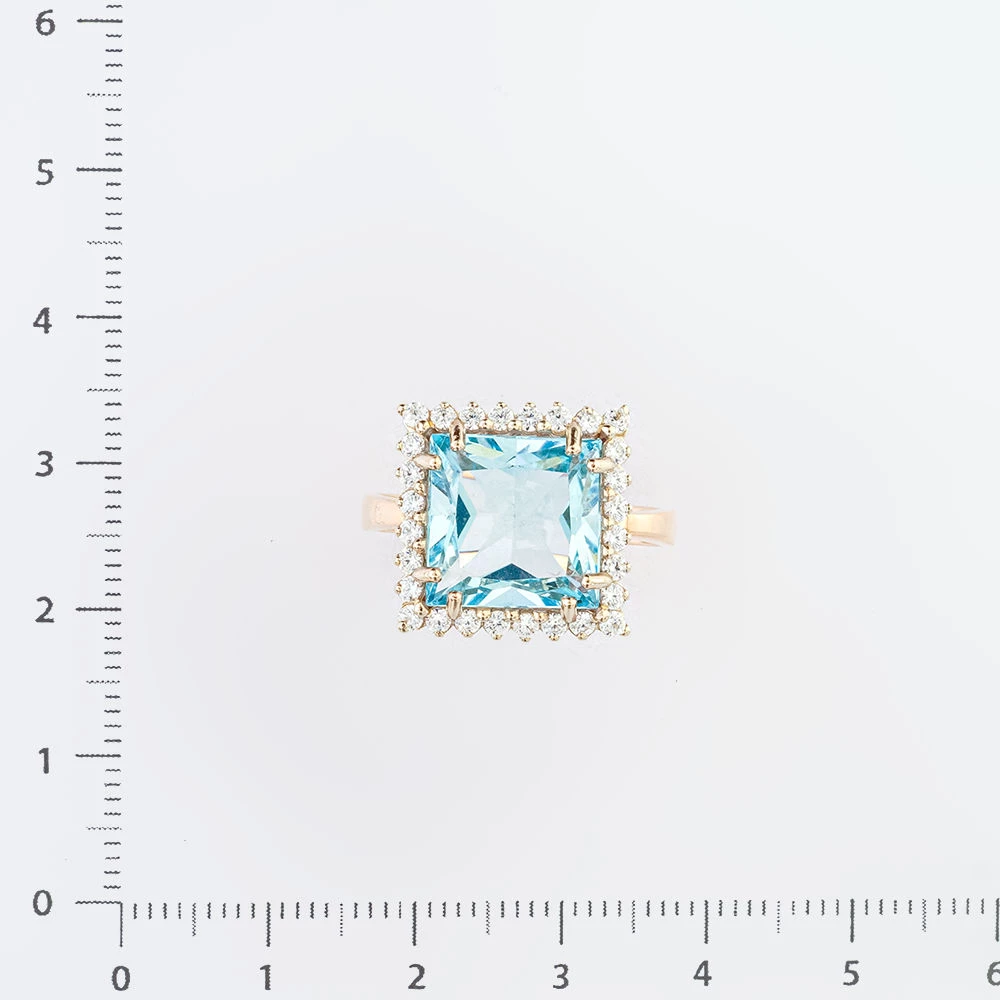 Кольцо с топазом из красного золота 585 пробы