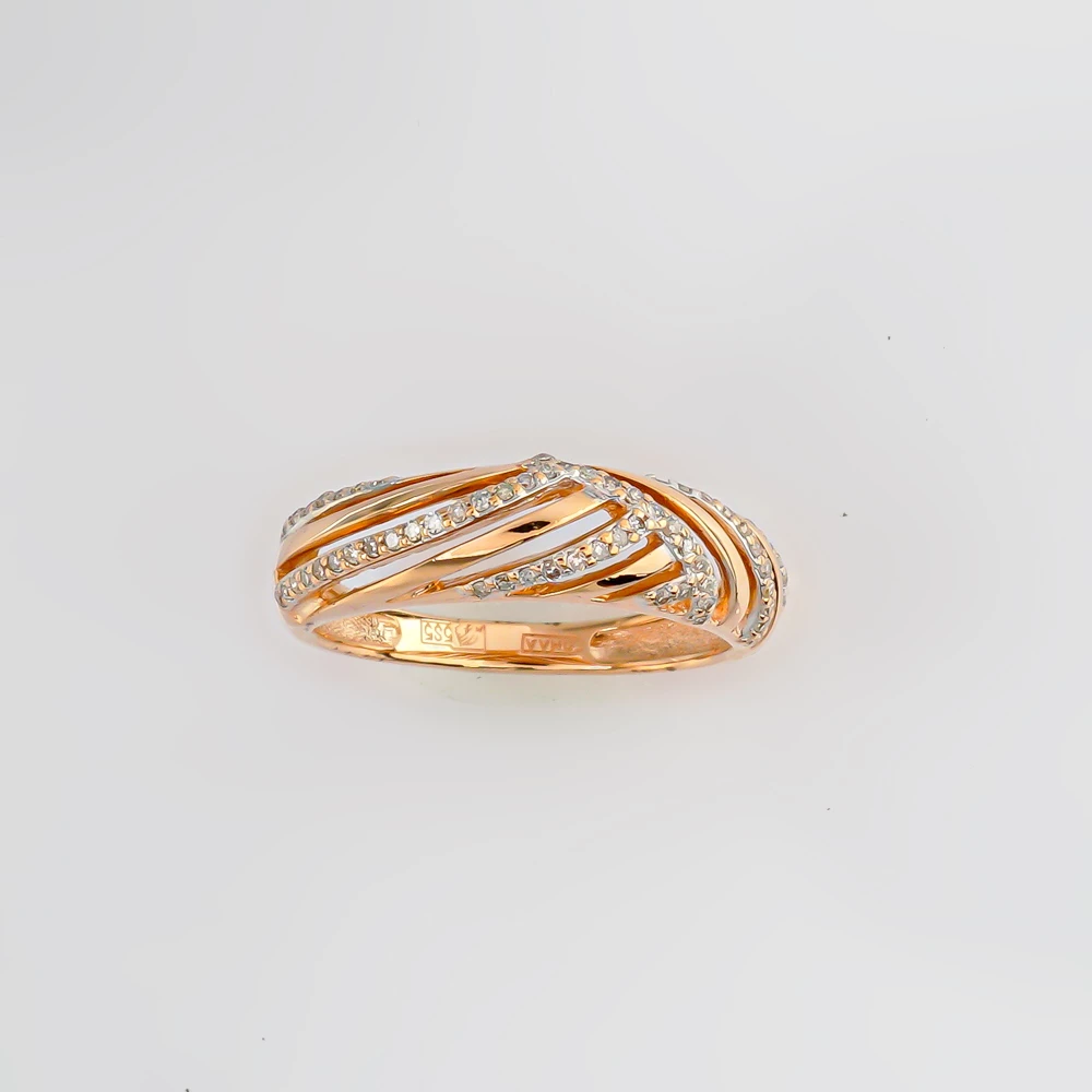 Кольцо с бриллиантом из красного золота 585 пробы