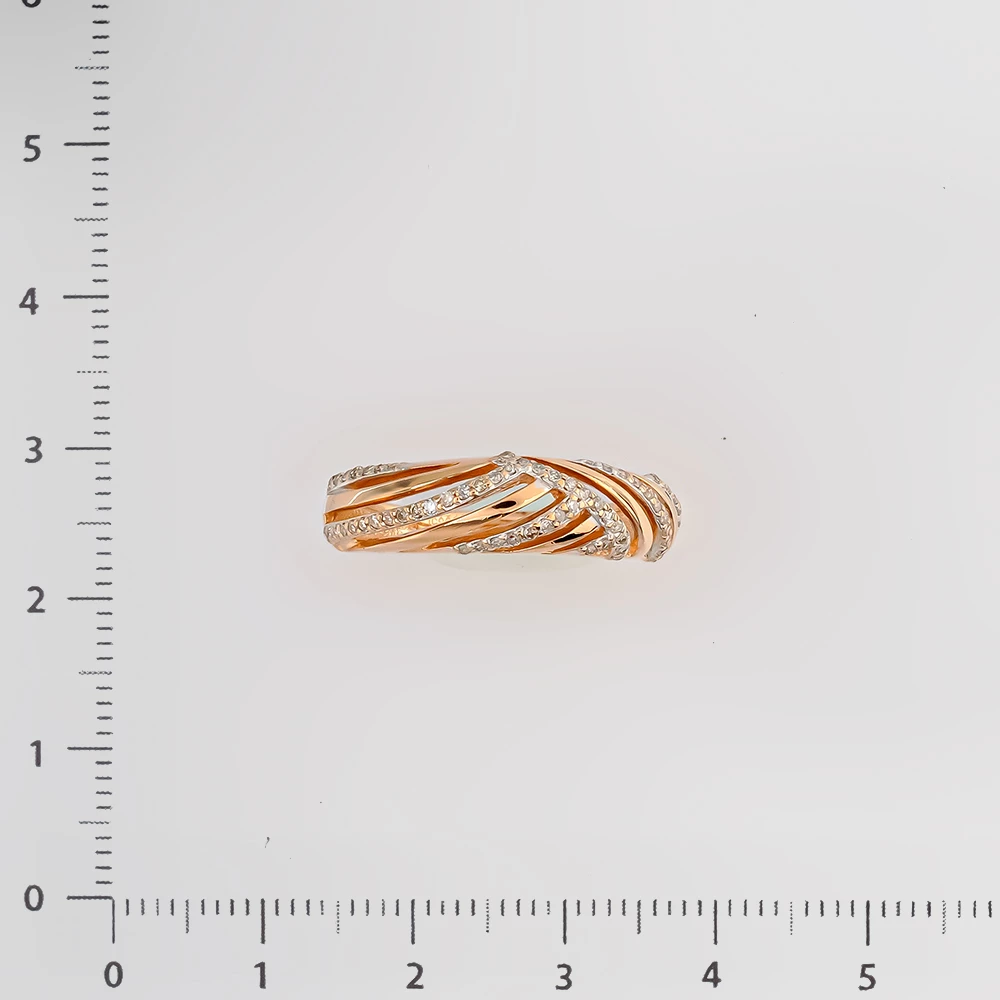 Кольцо с бриллиантом из красного золота 585 пробы