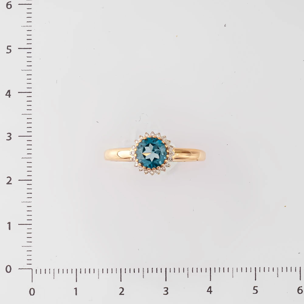 Кольцо с топазом лондон из красного золота 585 пробы Кольцо с топазом лондон из красного золота 585 пробы