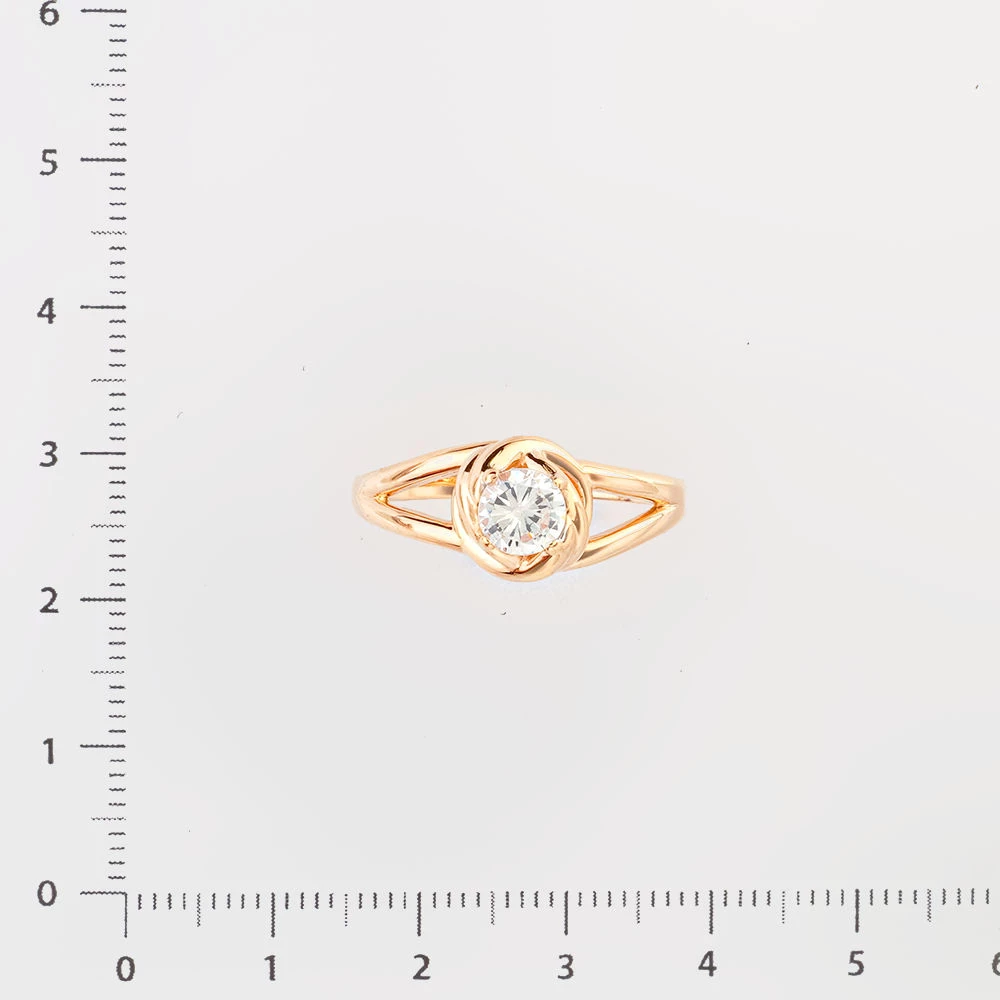 Кольцо с фианитом из красного золота 585 пробы Кольцо с фианитом из красного золота 585 пробы