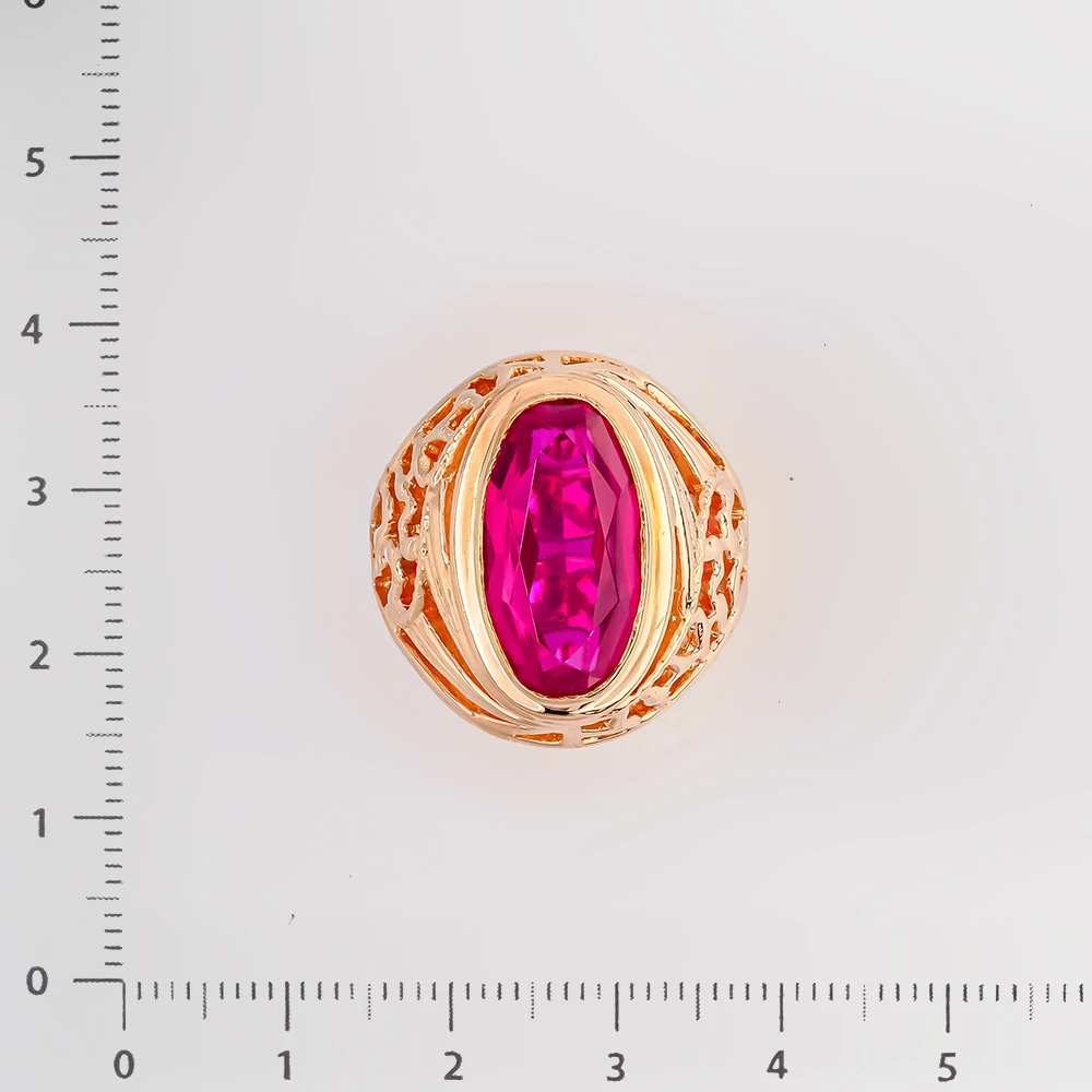 Кольцо с фианитом из красного золота 583 пробы