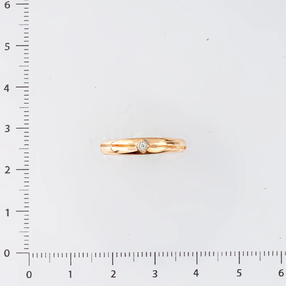 Кольцо с бриллиантом из красного золота 585 пробы