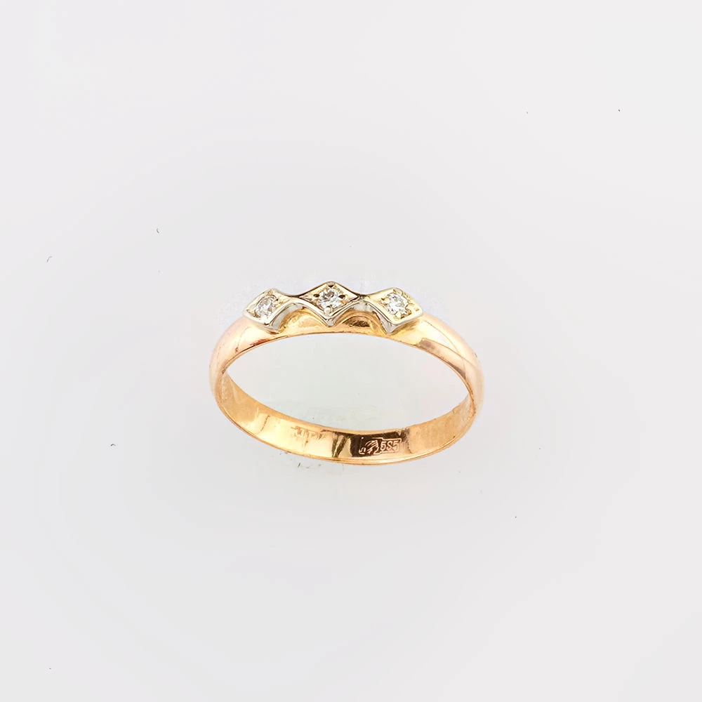 Кольцо с бриллиантом из красного золота 585 пробы