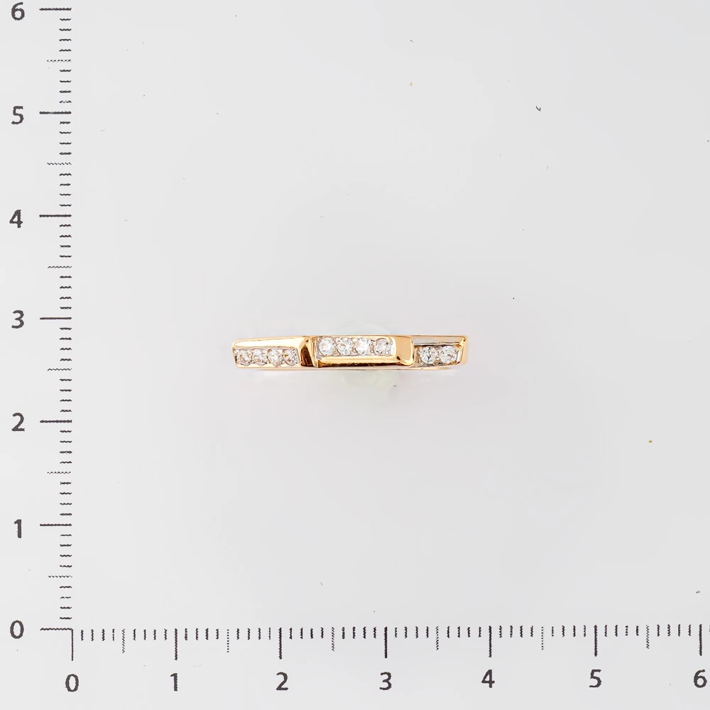 Кольцо с фианитом из красного золота 585 пробы