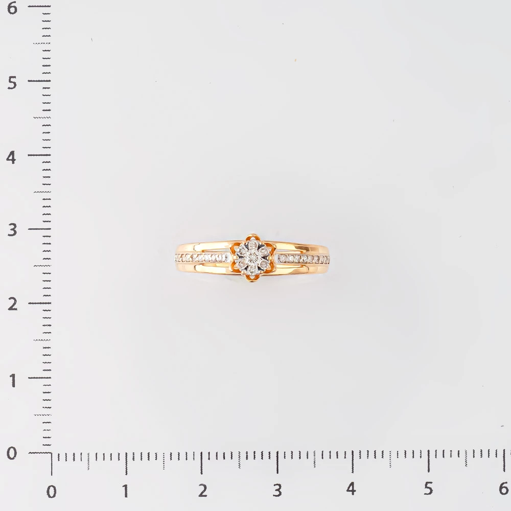 Кольцо с бриллиантом из красного золота 585 пробы