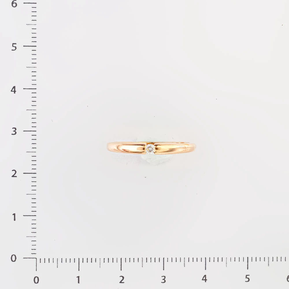 Кольцо с бриллиантом из красного золота 585 пробы