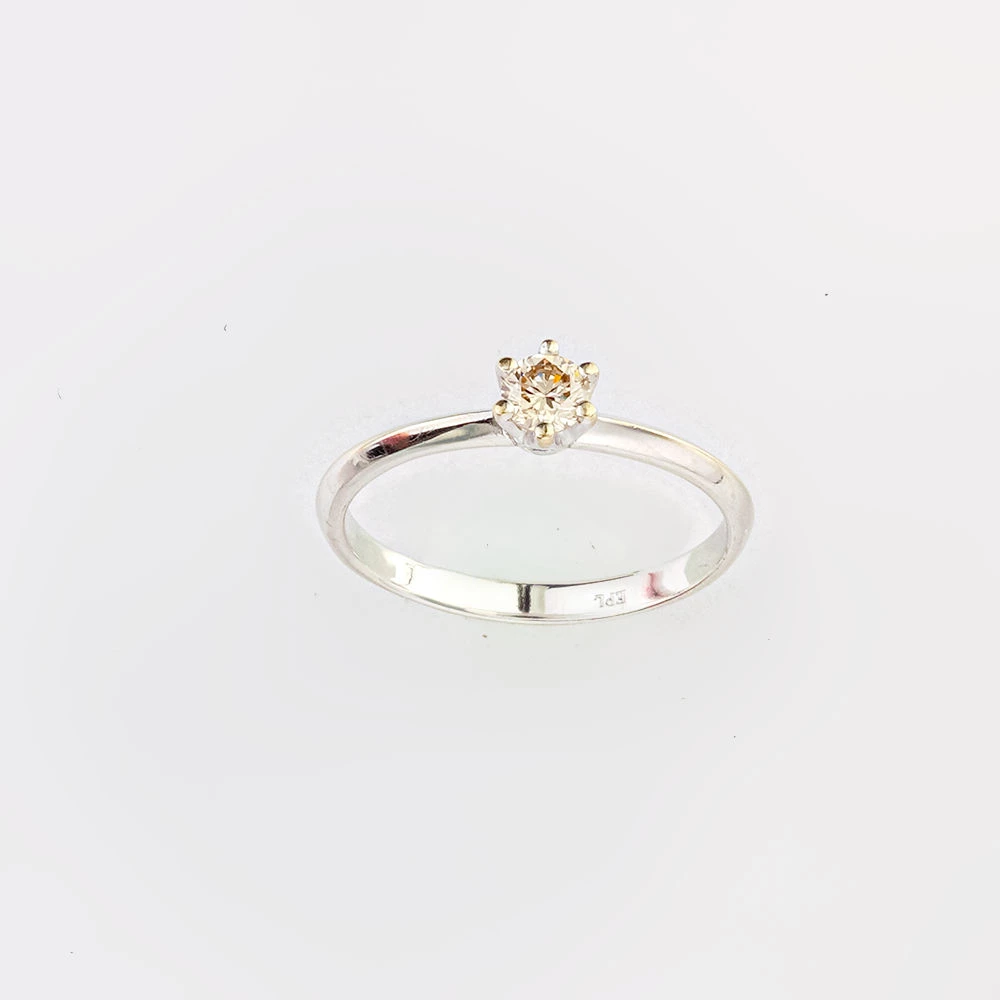 Кольцо с бриллиантом из белого золота 585 пробы