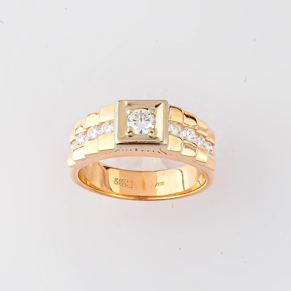 Кольцо с бриллиантом из красного золота 585 пробы