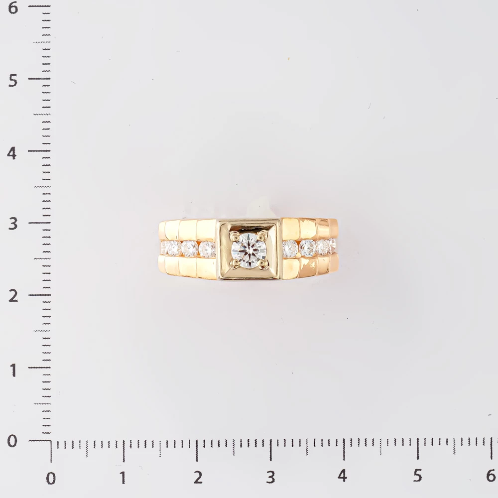 Кольцо с бриллиантом из красного золота 585 пробы