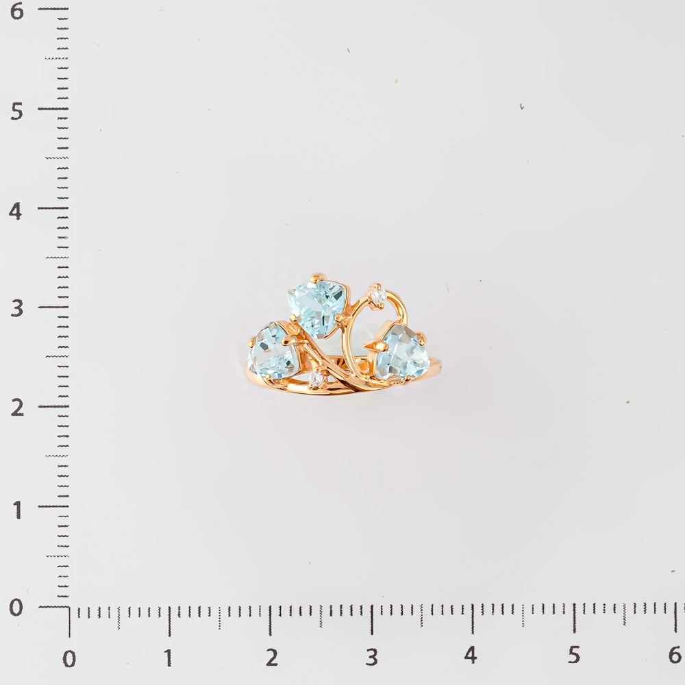 Кольцо с топазом из красного золота 585 пробы