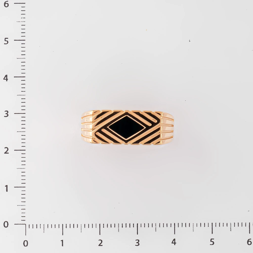 Кольцо с ониксом из красного золота 585 пробы