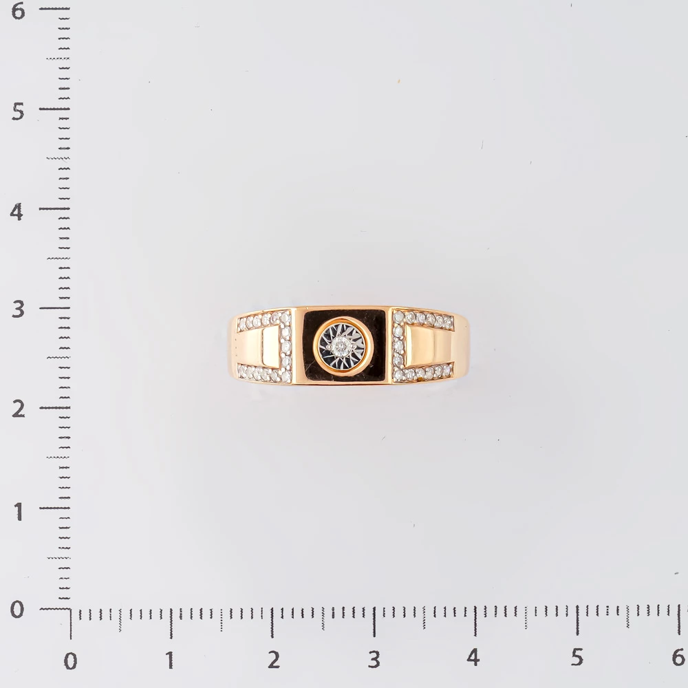 Кольцо с бриллиантом из красного золота 585 пробы