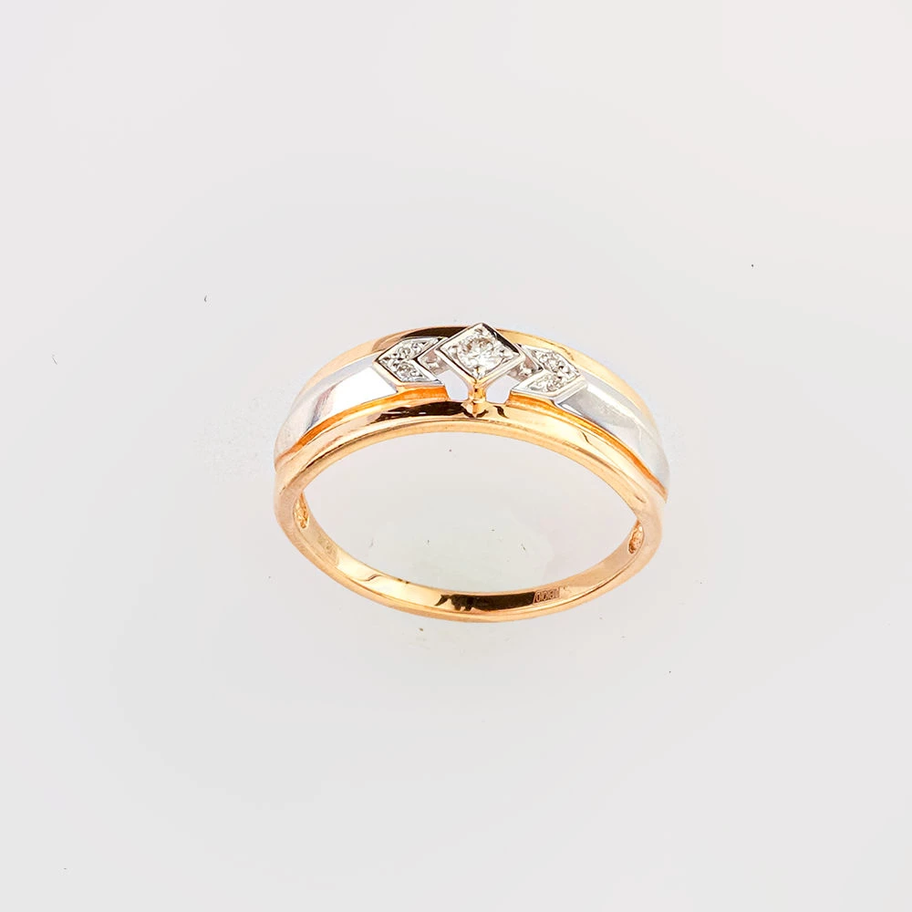 Кольцо с бриллиантом из красного золота 585 пробы