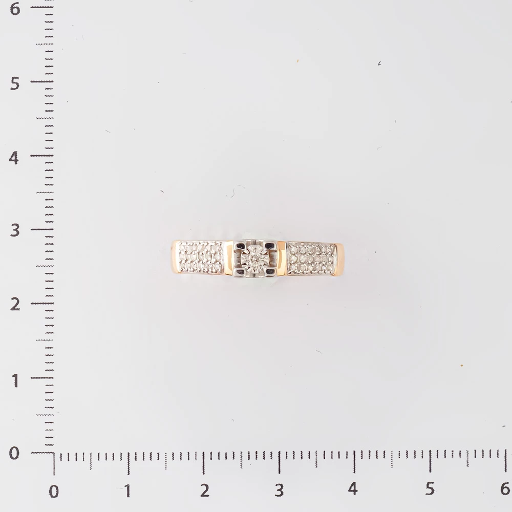 Кольцо с бриллиантом из красного золота 585 пробы